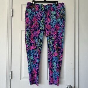 Lilly Pulitzer Luxletic Corso Golf Pants Sz 16 Calypso Coast UPF 50+ protection